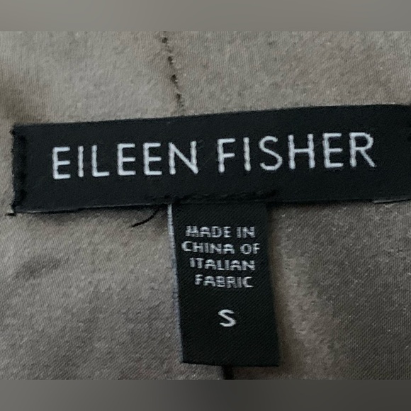 Eileen Fisher jacket S ramie gloss stone zip buttoned sleeves EUC classic - Picture 4 of 7